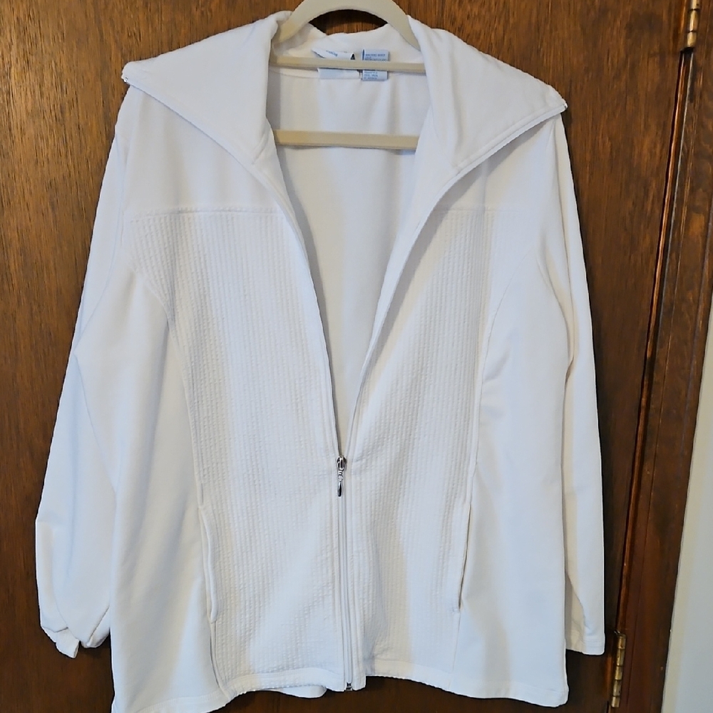 White Zip-Up Jacket, I Active, Sz 1X